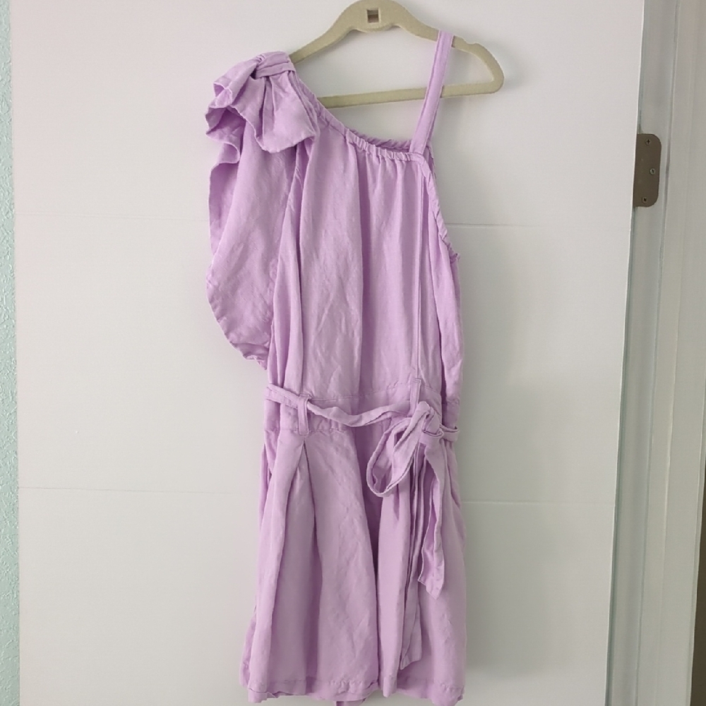 Habitual Girls 16 Years Old Lavender Linen One-Shoulder Romper